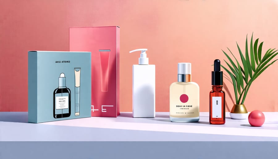 Illustration of augmented reality features embedded in beauty product packaging