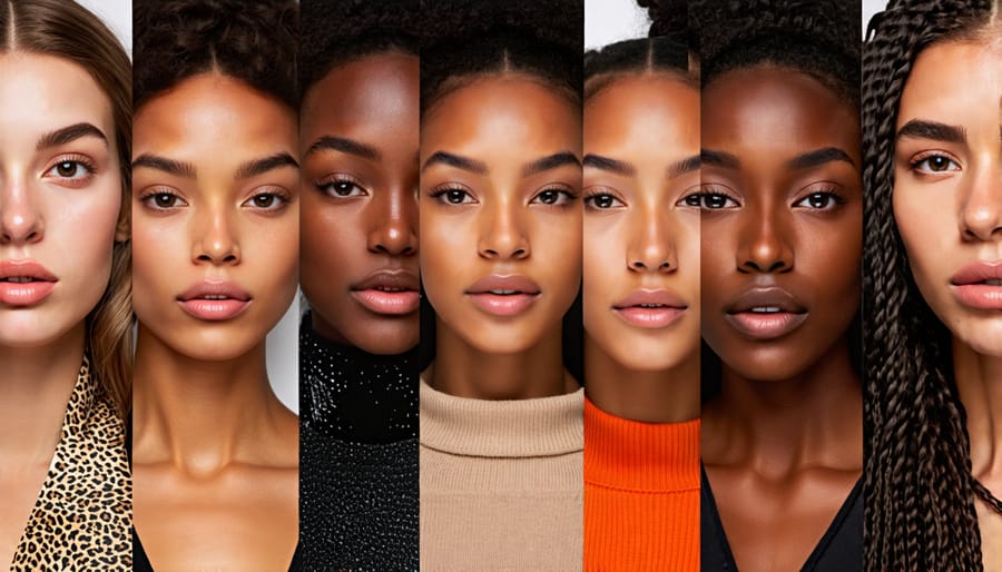 Group photo of Gen Z models of various ethnicities, skin tones, and styles wearing empowering makeup looks