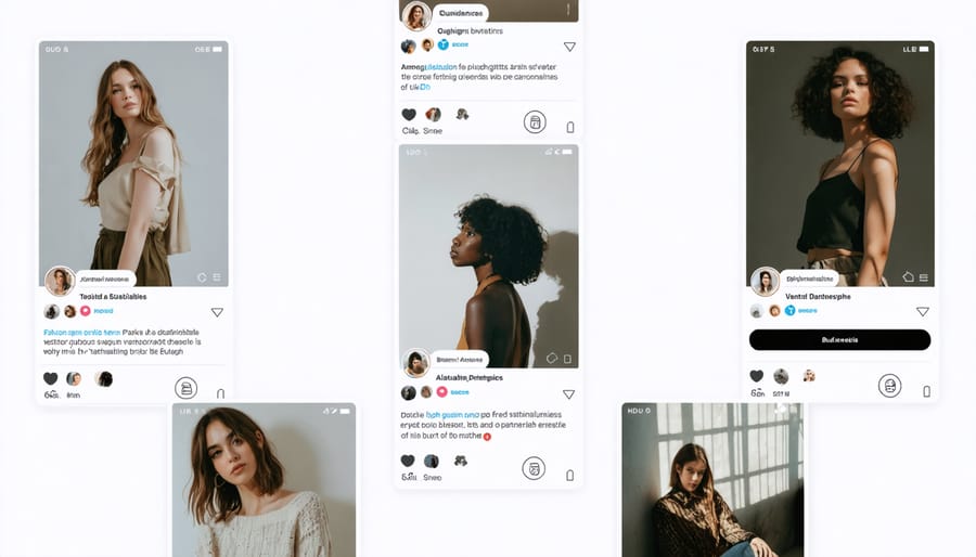 Contrasting influencer posts showing promotion of both sustainable and fast fashion