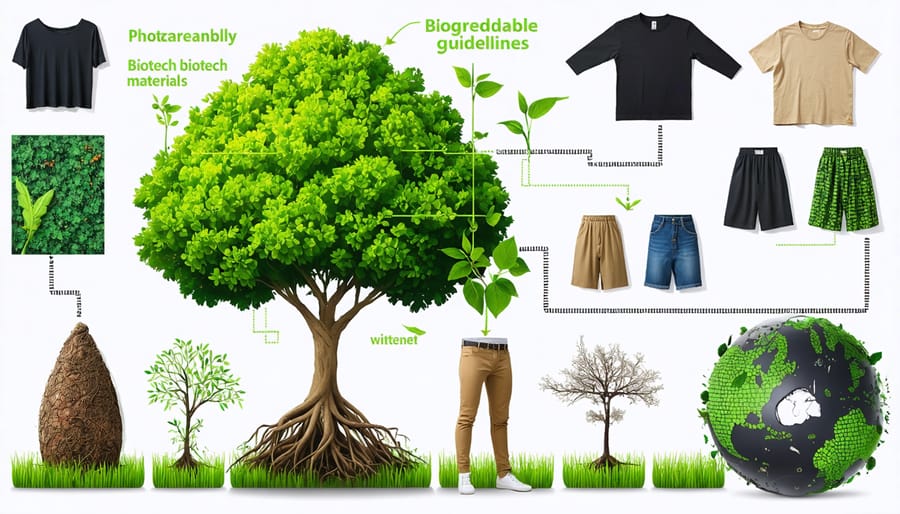 Cycle of sustainable biotechnology enabling eco-friendly clothing production and disposal