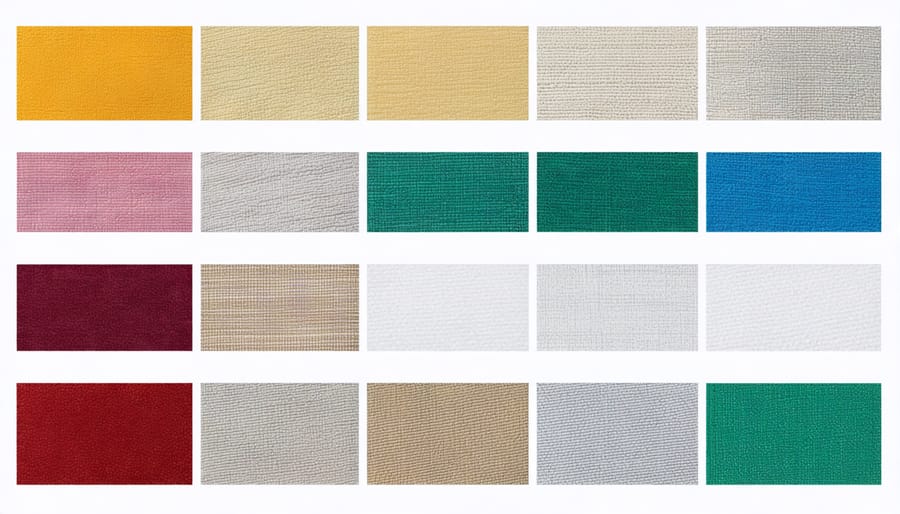 Assortment of fabric swatches showcasing diverse colors and textures