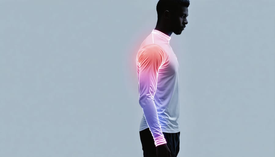 Smart fabric shirt adapting its color in response to wearer's body temperature