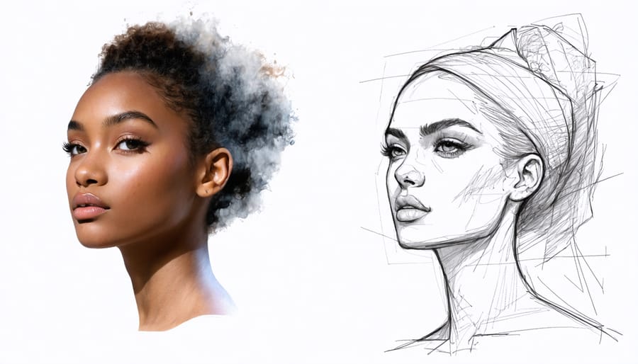 Comparison of traditional and digital fashion illustration techniques