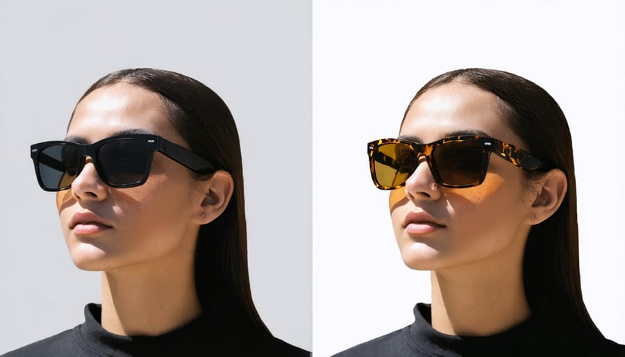 Comparison of virtual and physical sunglasses try-on