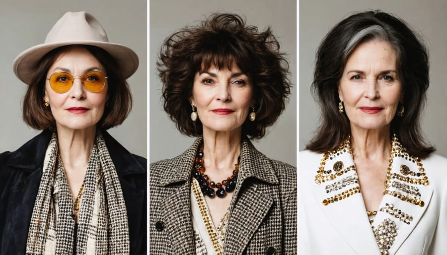 Three women of different generations styling contemporary fashion trends to suit their personal style